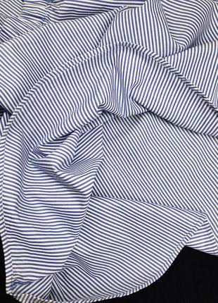 Блуза zara в полоска с открытыми плечами9 фото