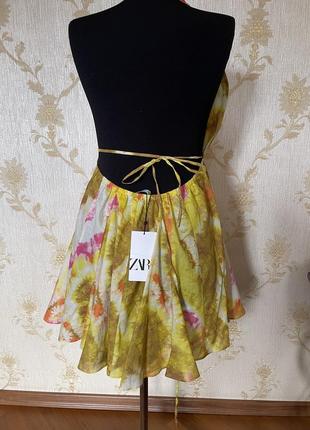 Плаття сукня з бавовни з відкритою спинкою zara6 фото