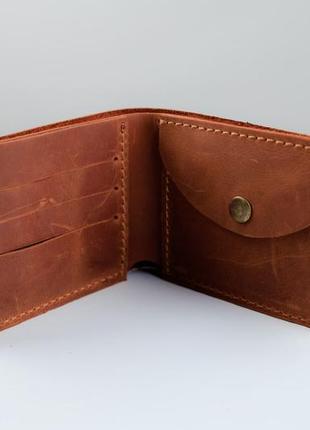 Класичний чоловічий світло коричневий гаманець із натуральної шкіри crazy horse тиснення крокодил з кнопкою
