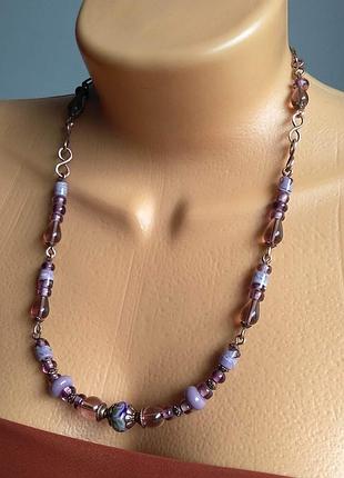 Намисто з намистинами lampwork. мідь.