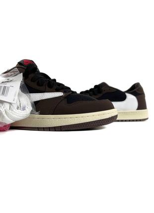 Nike air jordan 1 retro low x travis scott og "dark mocha"4 фото