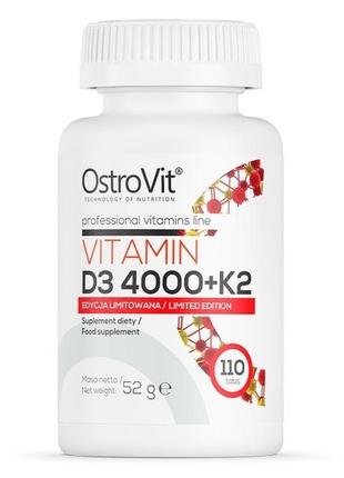 Вітамін d3 4000+k2 ostrovit vitamin d3 4000+k2 110 tabl