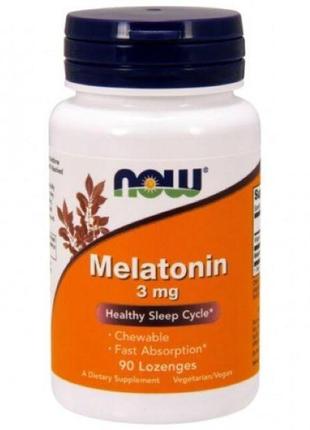 Мелатонін now melatonin 3mg 90 lozenges