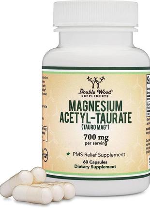 Таурат магнію double wood magnesium acetyl-taurate 700 mg 60 c...