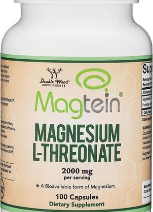 L-треонат магнію double wood magnesium l-threonate 2000 mg 100...1 фото