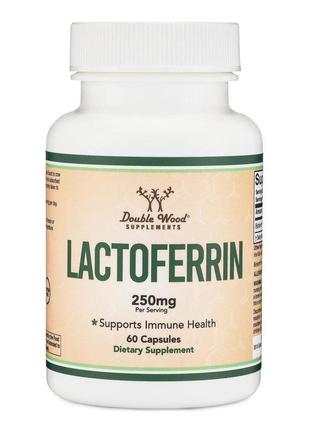 Лактоферин double wood lactoferrin 250 mg, 60 capsules