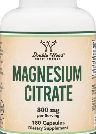 Цитрат магнію double wood magnesium citrate 800 mg 180 capsules