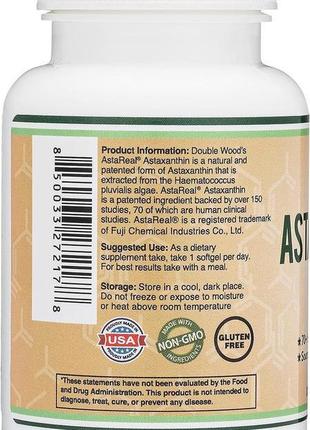 Аксантін double wood supplements astaxanthin 12 mg 60 softgels3 фото