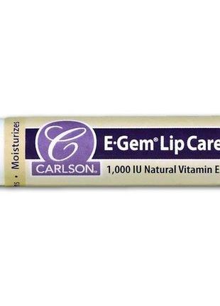 Бальзам для губ carlson e gem, lip care, 1000 iu 4.3 g