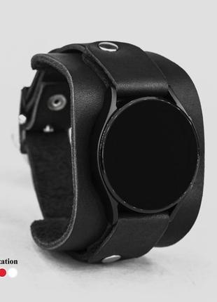 Шкіряний ремінець для samsung та інших смарт годинників, 2540 (ручна робота)1 фото