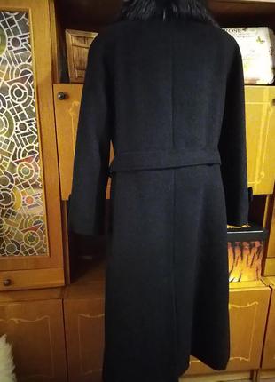 Пальто зимове c натуральним коміром тепле, в стилі мілітарі.розмір 188 фото