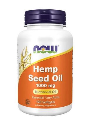 Конопляне масло now hemp seed oil 1000 mg 120 softgels