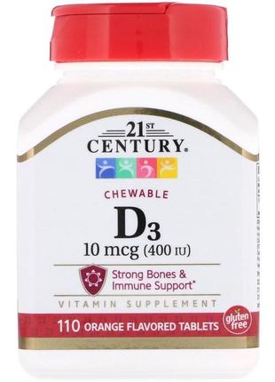 21st century вітамін д3 vitamin d3 chewable 400 iu 110tablets ...