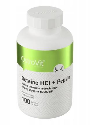Бетаїн із пепсином ostrovit betaine hcl + pepsin 100 caps