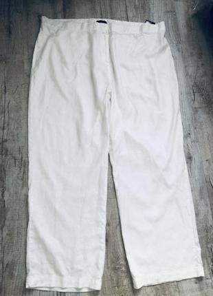 Брюки штани палаццо прямі труби великі білі лляні льон marks&spencer велитні модні4 фото