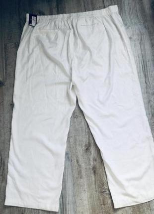 Брюки штани палаццо прямі труби великі білі лляні льон marks&spencer велитні модні5 фото