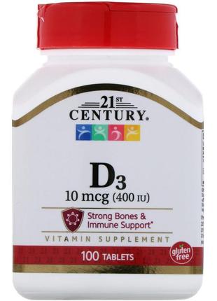 21st century вітамін д3 vitamin d3 400 iu 100 tablets