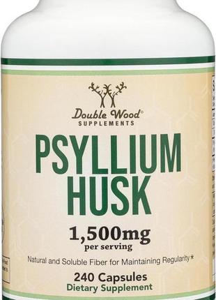 Шовка подорожника double wood psyllium husks 1500 mg (на 2 кап...