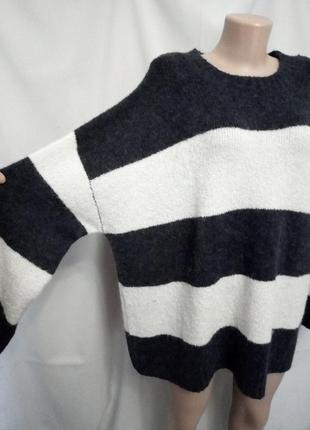 Стильный теплый рыхлый свитер, джемпер, оверсайз  №5kt1 фото