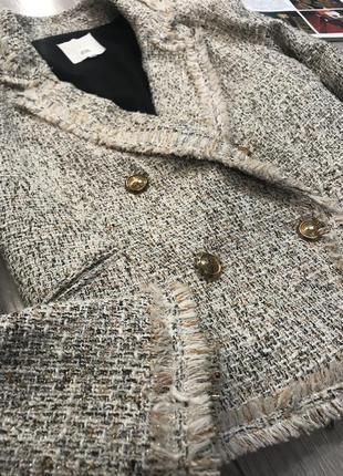 Твидовый пиджак жакет с золотой нитью от river island p.162 фото