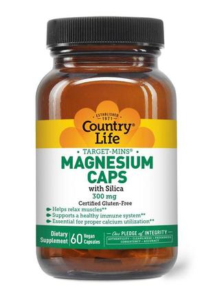 Магній із кремнієм country life target-mins magnesium caps wit...