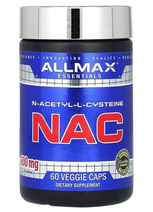 N-ацетилцистеин allmax essentials nac 600 mg 60 veggie caps