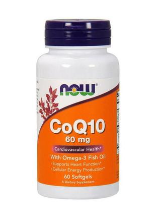 Коензим q10 now foods coq-10 60 mg with omega-3 fish oil 60 so...
