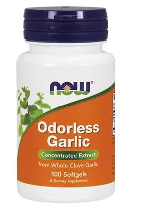 Екстракт часнику now odorless garlic 100 softgels