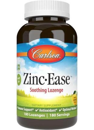 Цинк carlson labs zinc ease soothing lozenge 180 lozenges (lemon)