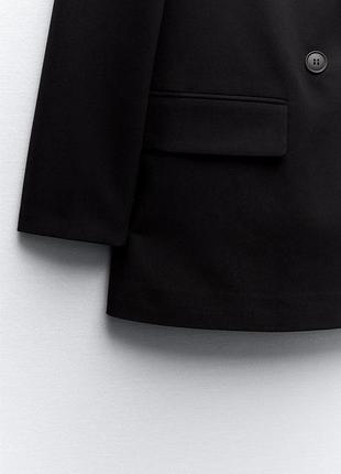 Черный базовый двубортный пиджак от zara2 фото