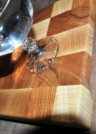 Кухонна торцева обробна дошка "шахмати" із натурального дерева  торцеві обробні дошки 30см*20см*3см9 фото