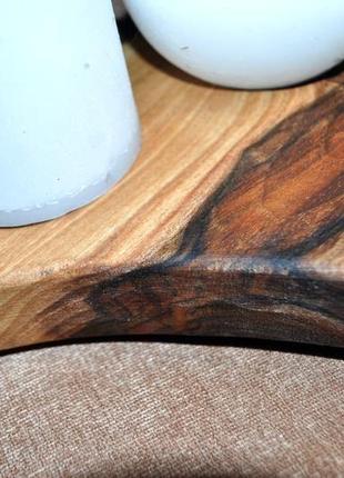 Підсвічник на ніжках "кора" із натурального дерева горіх 23см*16см*2см6 фото