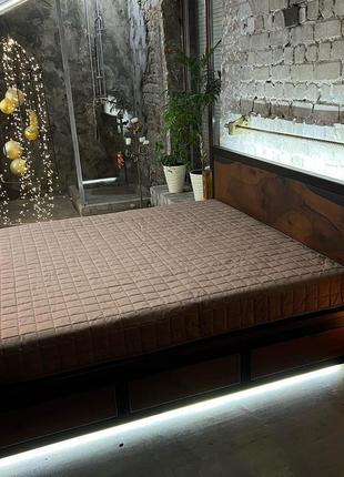Кровать в стиле лофт с подсветкой и выдвижными шухлядами4 фото