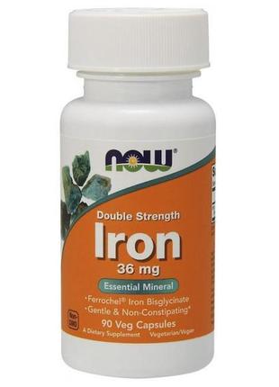 Залізо now foods iron 36 mg 90 caps