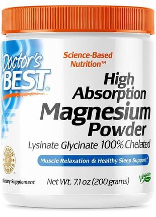 Магний хелат doctor's best high absorption magnesium powder 10...