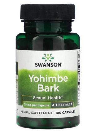 Екстракт йохімбе swanson yohimbe bark standardized 75 mg 100 caps1 фото