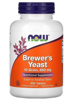 Пивні дріжджі now brewer's yeast 650 mg 200 tabs