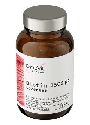 Биотин ostrovit pharma biotin 2500 µg lozenges 360 tabs (straw...