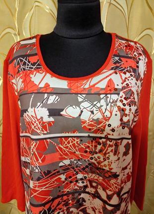 Вискозная трикотажная блуза блузка лонгслив большого размера4 фото