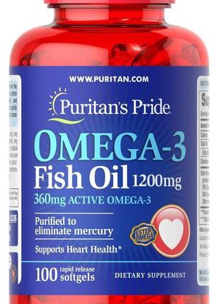Omega-3 fish oil 1200 mg (360 mg active omega-3) - 100 softgels