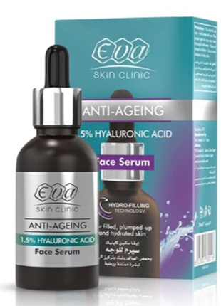 Ева сыворотка с гиалуроновой кислотой eva skin clinic hyaluronic acid face serum 30 мл египет