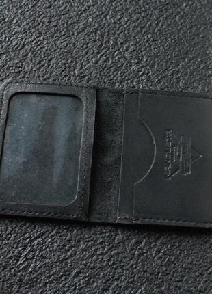 Холдер durango чорна матова шкіра для id паспорта / перепустки / пластикових карт2 фото
