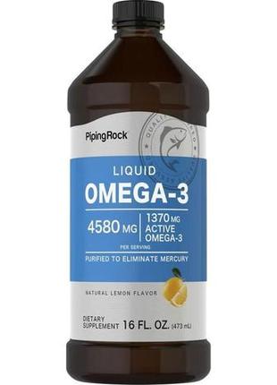 Омега-3 piping rock liquid omega-3 4580 mg (per serving) 473 m...