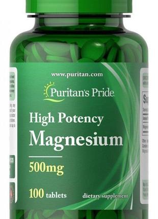 Магній puritan's pride magnesium 500 mg 100 tablets