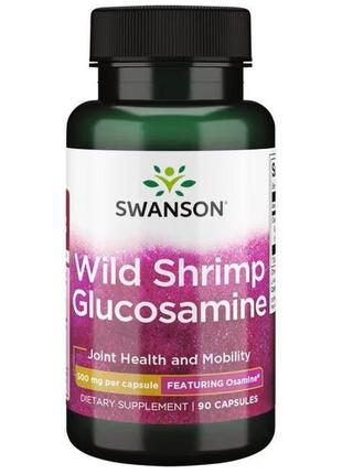 Глюкозамин swanson wild shrimp glucosamine, 500 mg, 90 capsules