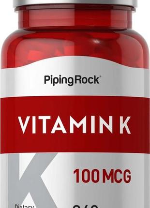 Вітамін к piping rock vitamin k 100 mcg 240 tablets