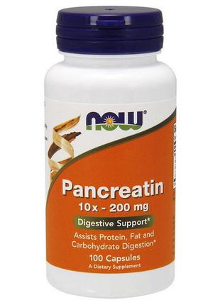 Панкреатин now pancreatin 10x-200 mg 100 caps1 фото