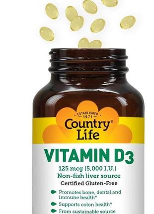 Вітамін d3 5000 мо country life vitamin d3 5000 iu 200 softgels