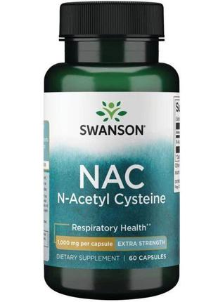 N-ацетил цистеин swanson n-acetyl cysteine (nac) 1000 mg, 60 к...