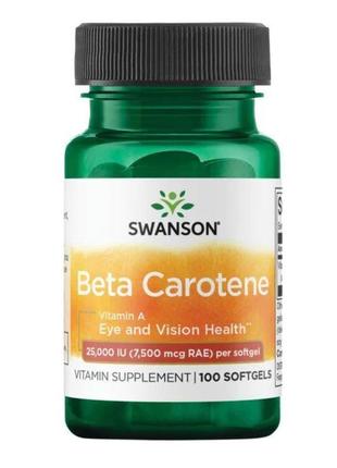 Beta-carotene 25,000 iu (7,500 mcg rae) - 100 sgels1 фото